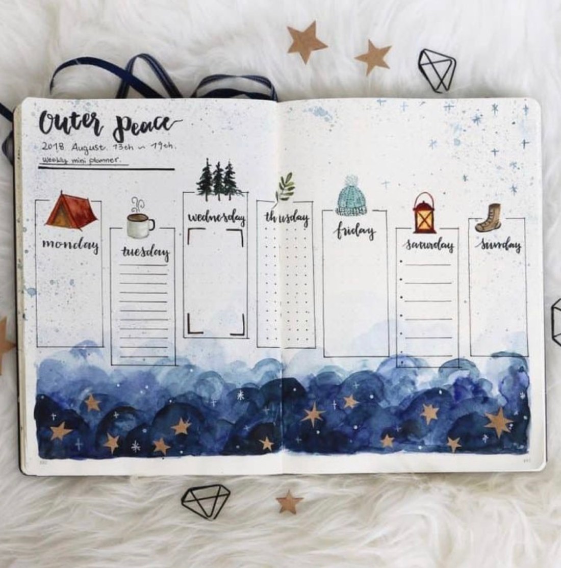 Beautiful Bullet Journal Layout using some of my favorite Bullet Journal supplies